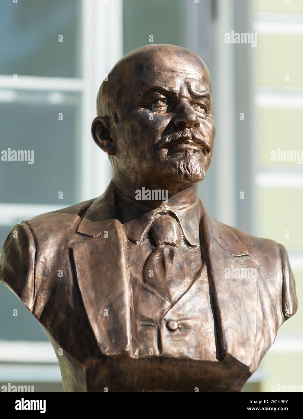 September 23, 2017 Moscow Russia Bust Chairman of the Council of People's Commissars of the USSR Vladimir Lenin made Zurab Tsereteli at the Rulers All Stock Photo