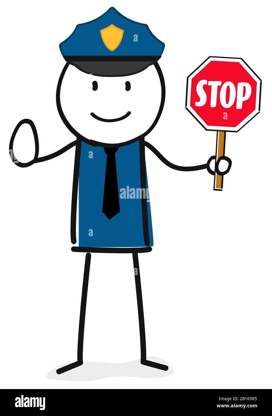 police officer with stop sign Stock Vector