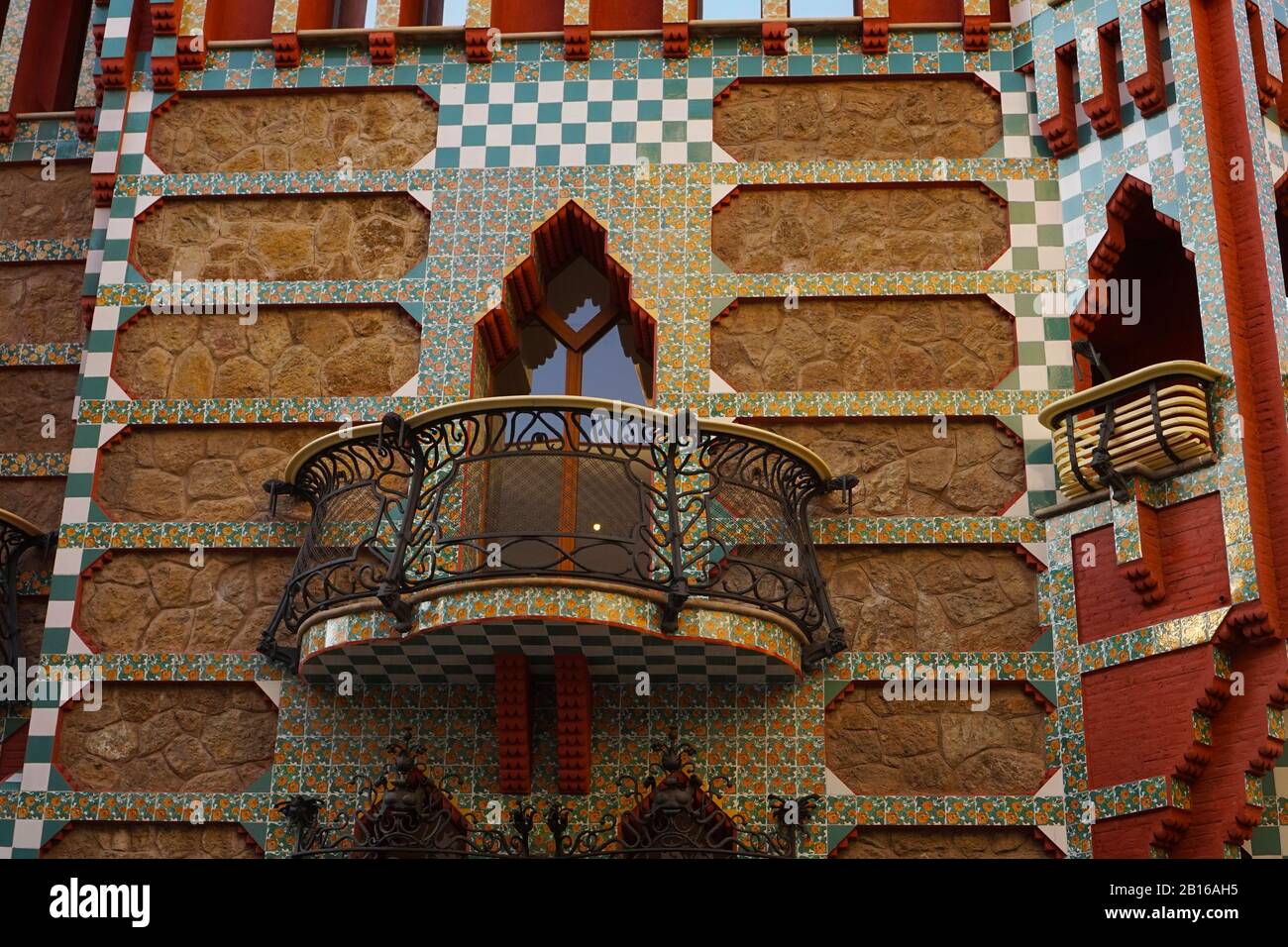 Casa Vicens House by famous architect Antoni Gaudi in Barcelona, Spain, now a museum. Stock Photo