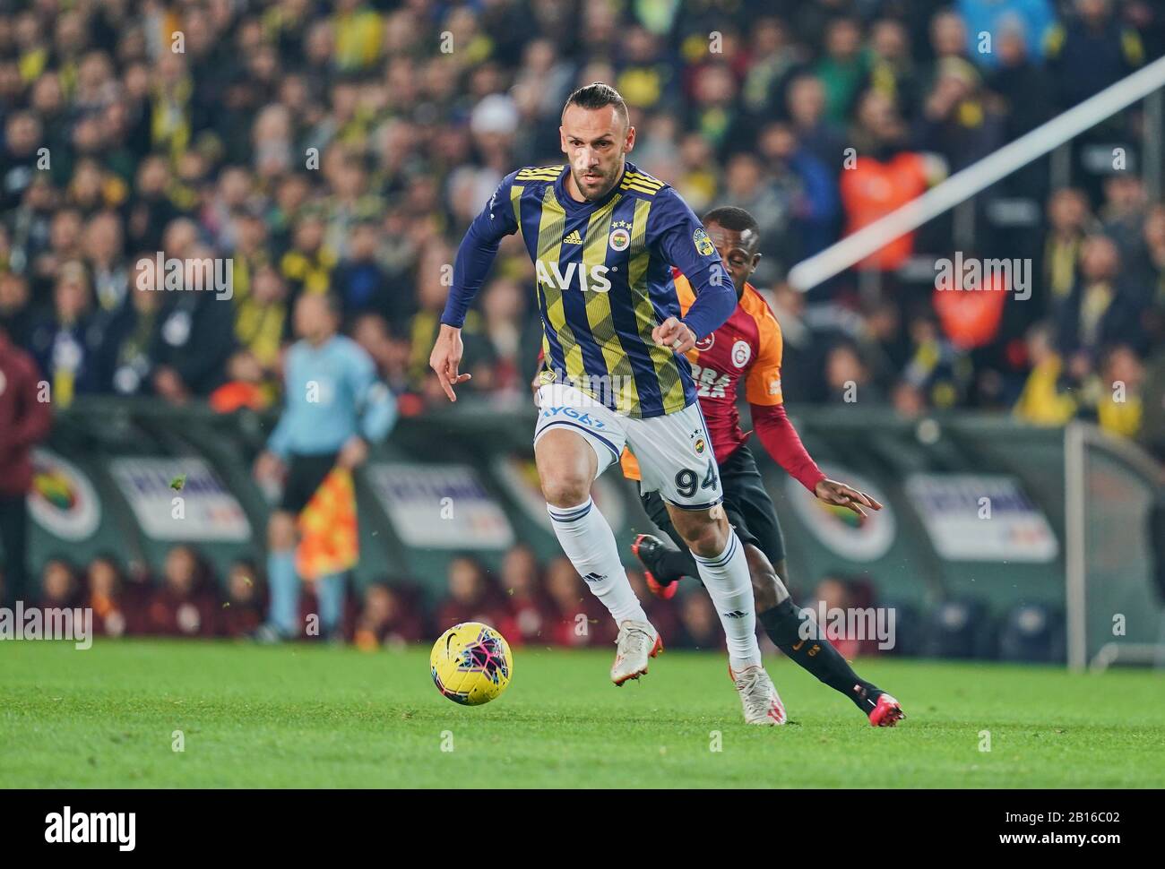 February 23, 2020: Vedat Muriqi of Fenerbahce SK during FenerbahÃ§e against Galatasaray on ÅžÃ¼krÃ¼ SaracoÄŸlu Stadium, Istanbul, Turkey. Kim Price/CSM Stock Photo