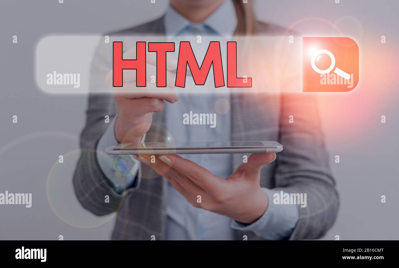 Writing note showing Html. Business concept for the lingua franca for ...
