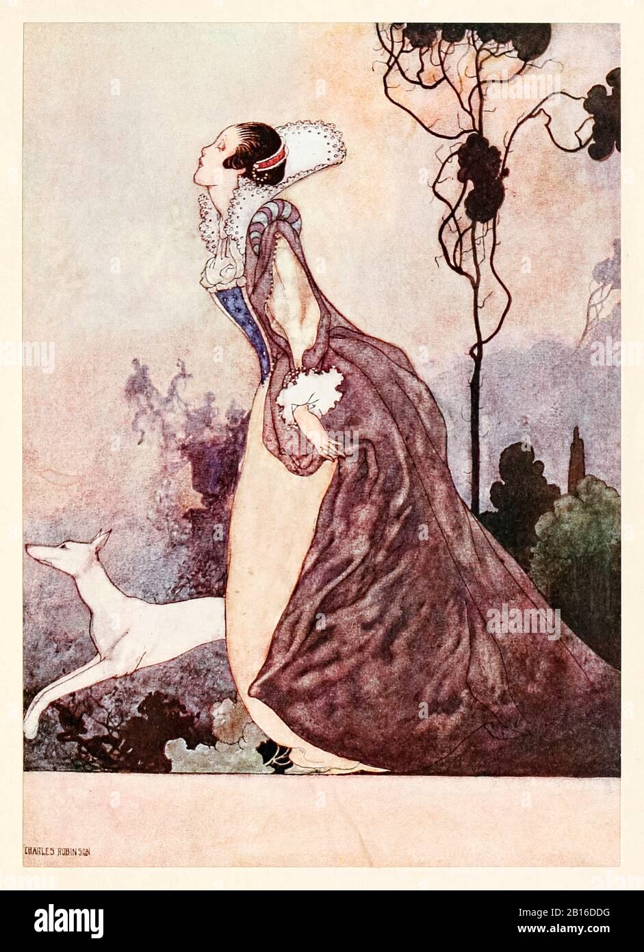 “Some glory in their birth” from ‘All things in Love’ in The Songs and Sonnets of William Shakespeare illustrated by Charles Robinson (1870-1937). See more information below. Stock Photo