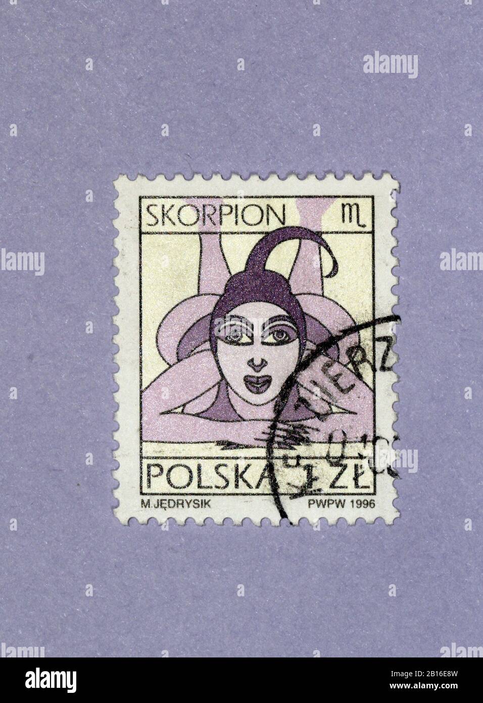 Sello de Polonia, signos del zodiaco, Escorpio Stock Photo