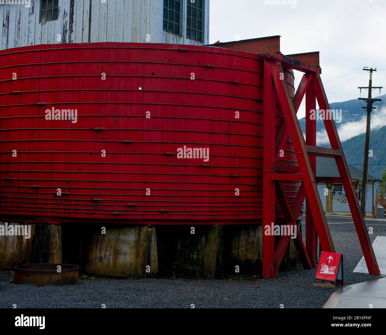A water tank at the Britannia Mine Museum, Britannia Beach, BC, Canada