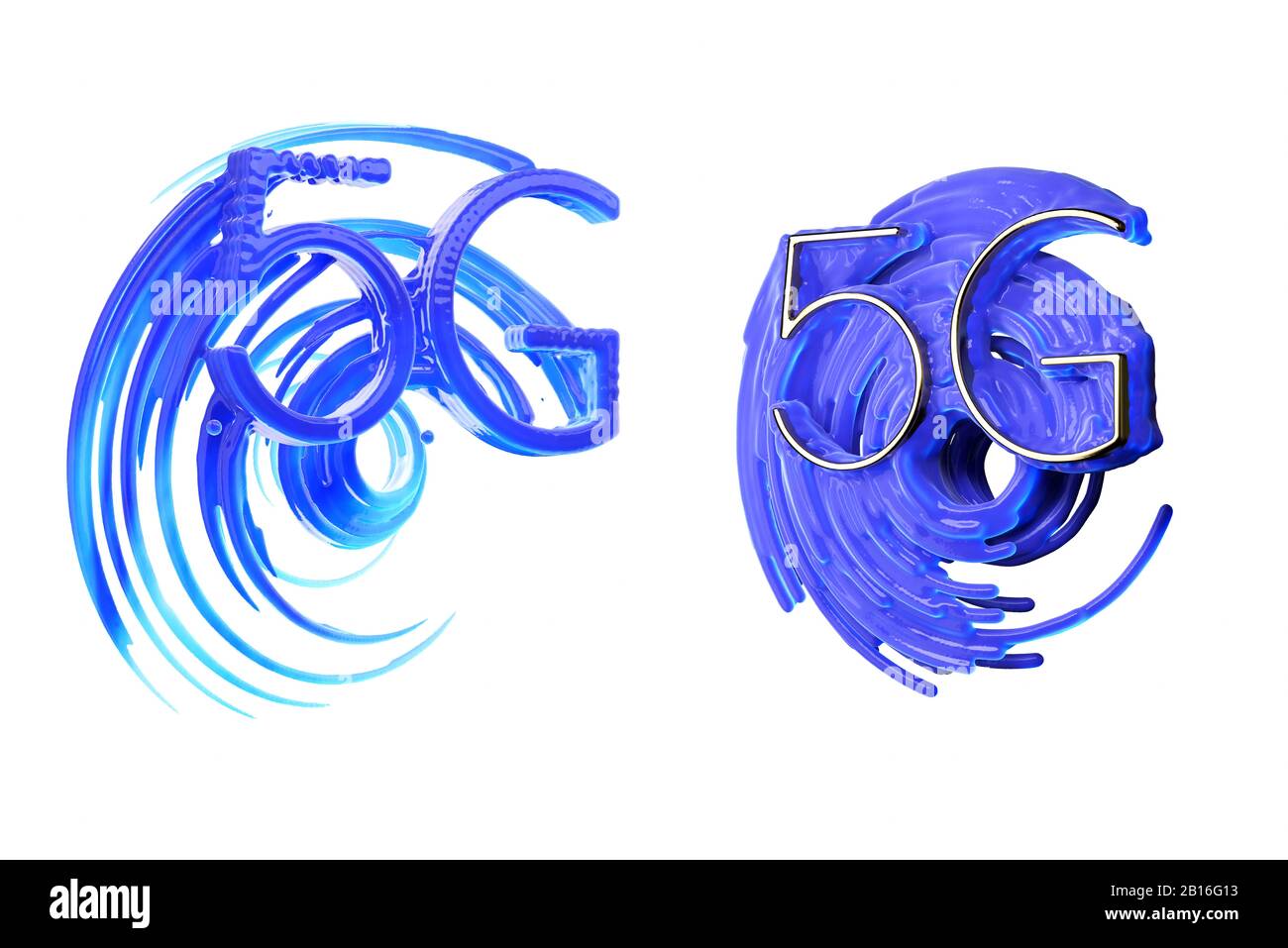 Conceptual image of 5g lettering made by Gold and circular radial radar ...