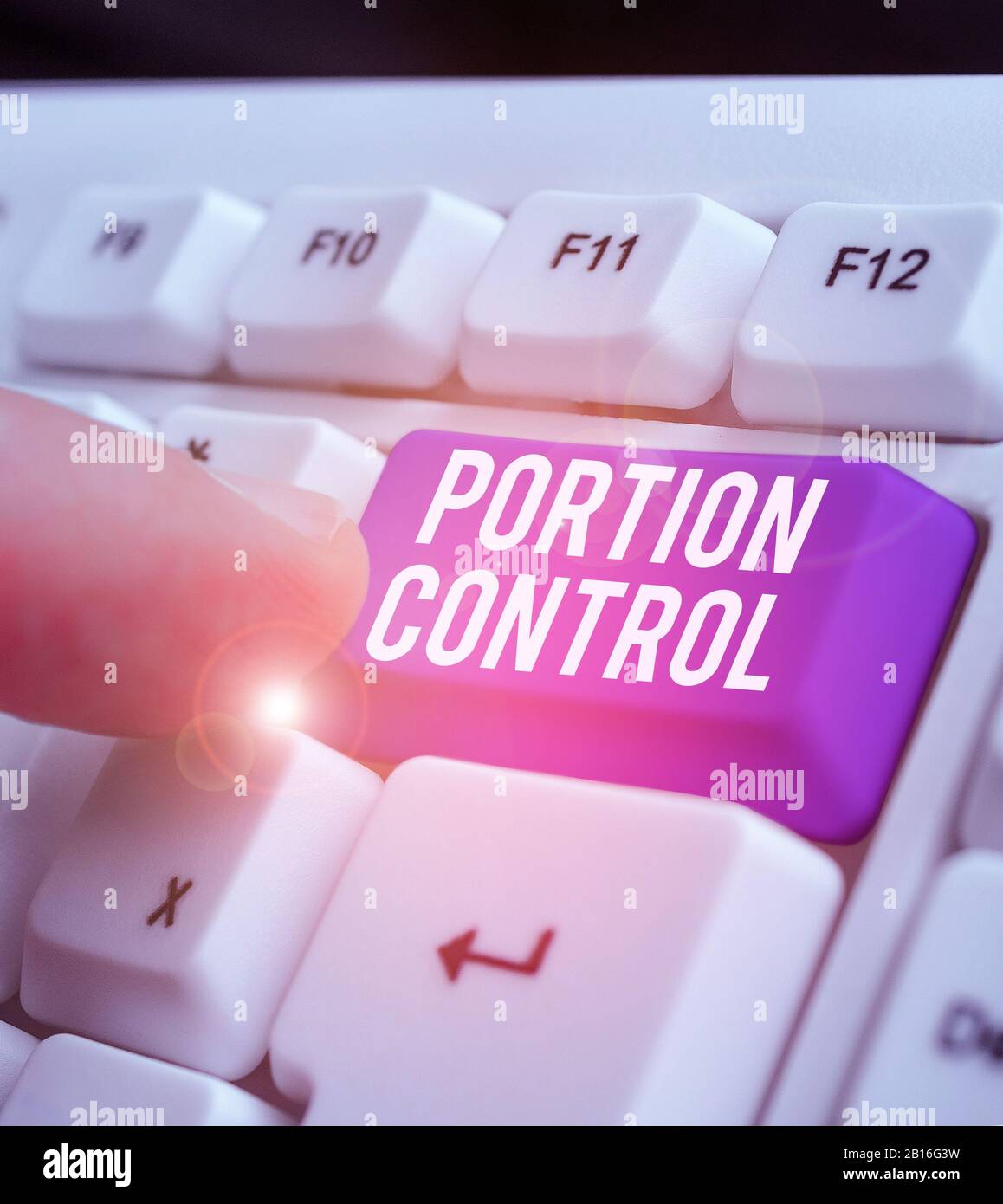 Conceptual hand writing showing Portion Control. Concept meaning