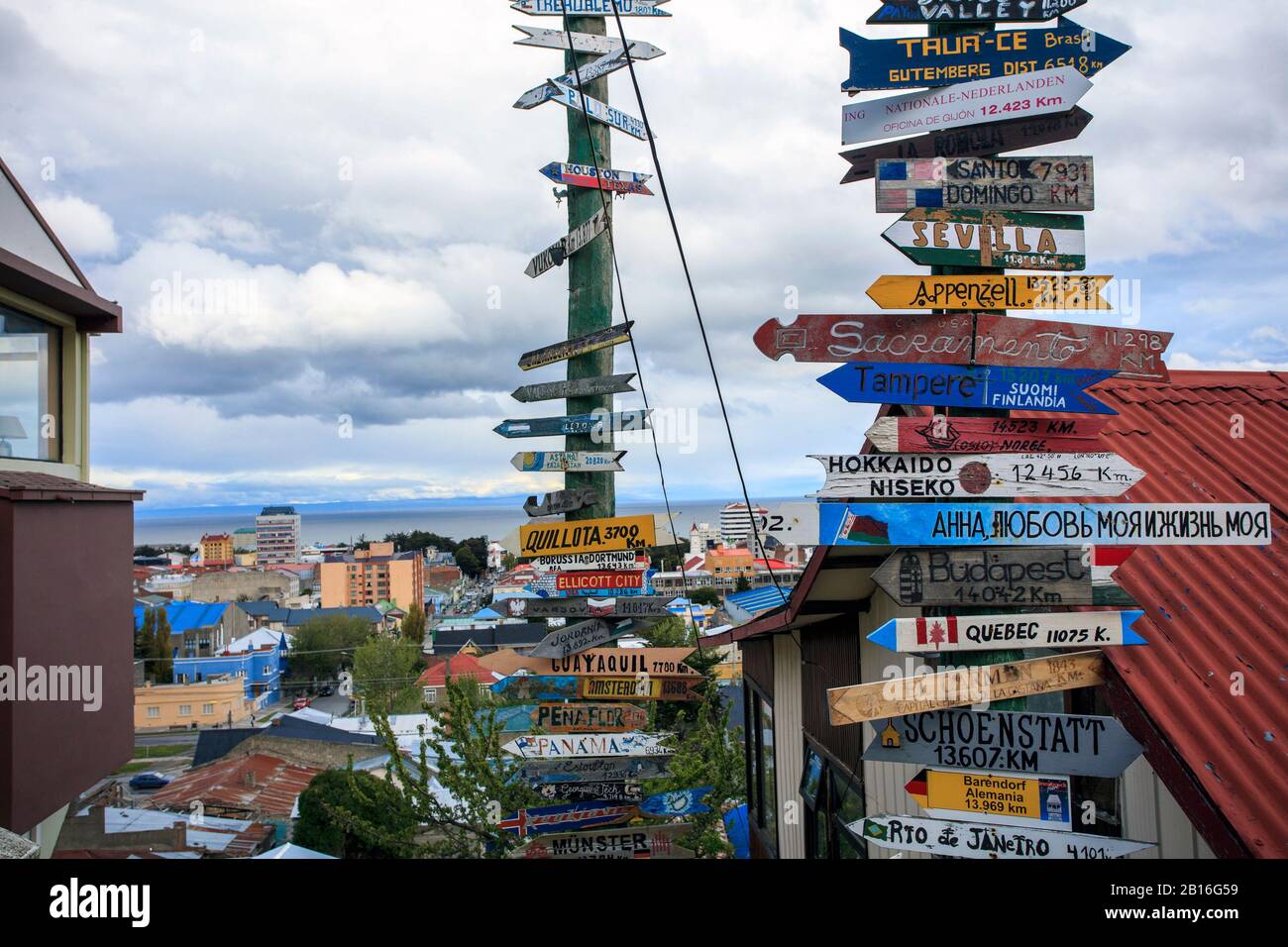Punta Arenas, Chilean town on the Strait of Magellan. Stock Photo
