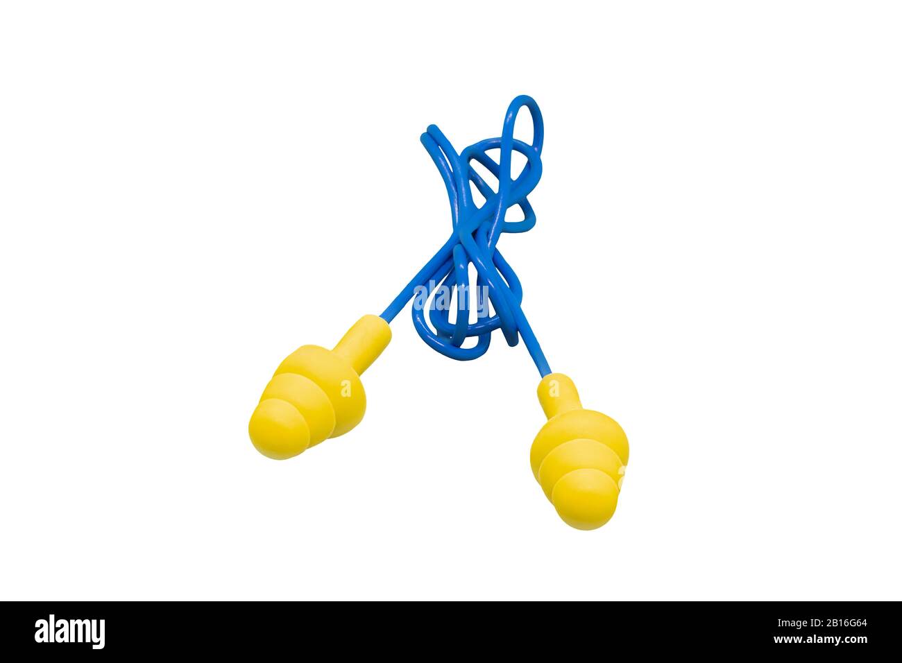 ear plugs with cord isolated on white background Stock Photo Alamy