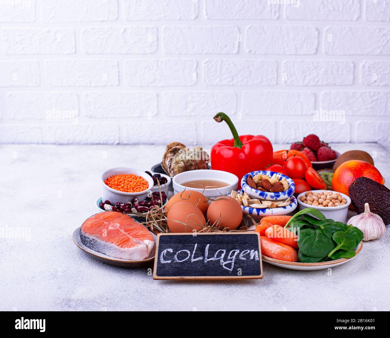 Food rich in collagen. Healthy products Stock Photo Alamy