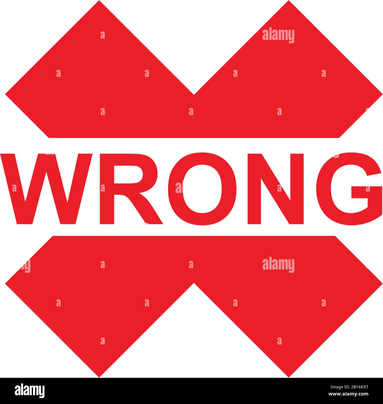 Wrong XCross vector pictogram. Illustration style is flat iconic red