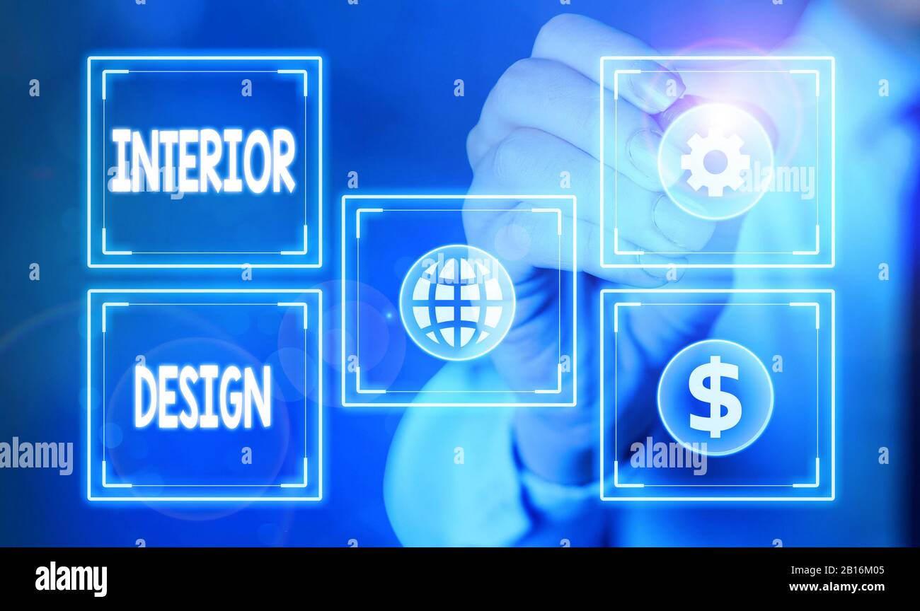 Writing note showing Interior Design. Business concept for the art of ...