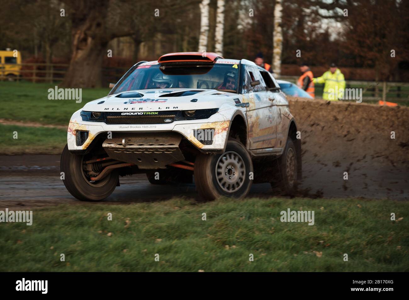 Stoneleigh Park, Warwickshire, UK. 23rd February 2020. Milner LRM rally car during the 2020 Race Retro at Stoneleigh Park Circuit. Photo by Gergo Toth / Alamy Live News Stock Photo