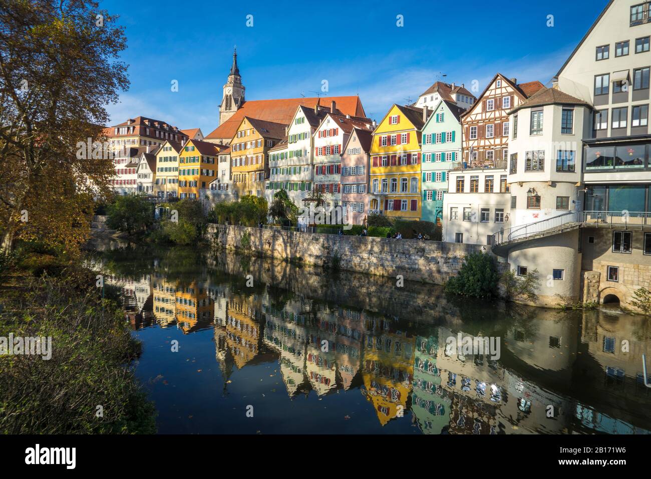 Häuser am Neckar in Tübingen Stock Photo