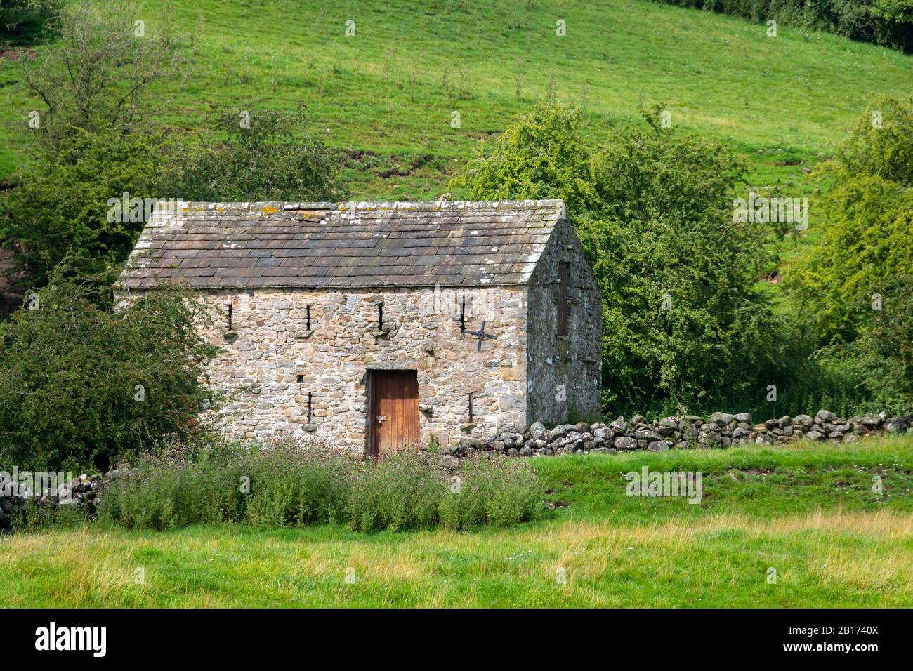 Traditional Barn in Swaledale, Yorkshire Dales National Park, England Stock Photo