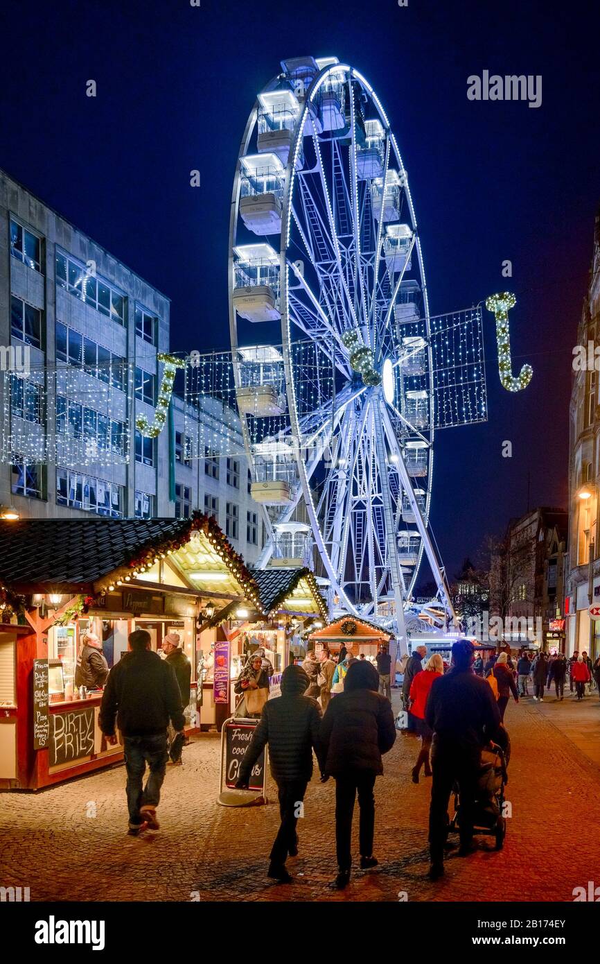 Ferris wheel, Sheffield Christmas Market, Sheffield, Yorkshire, England