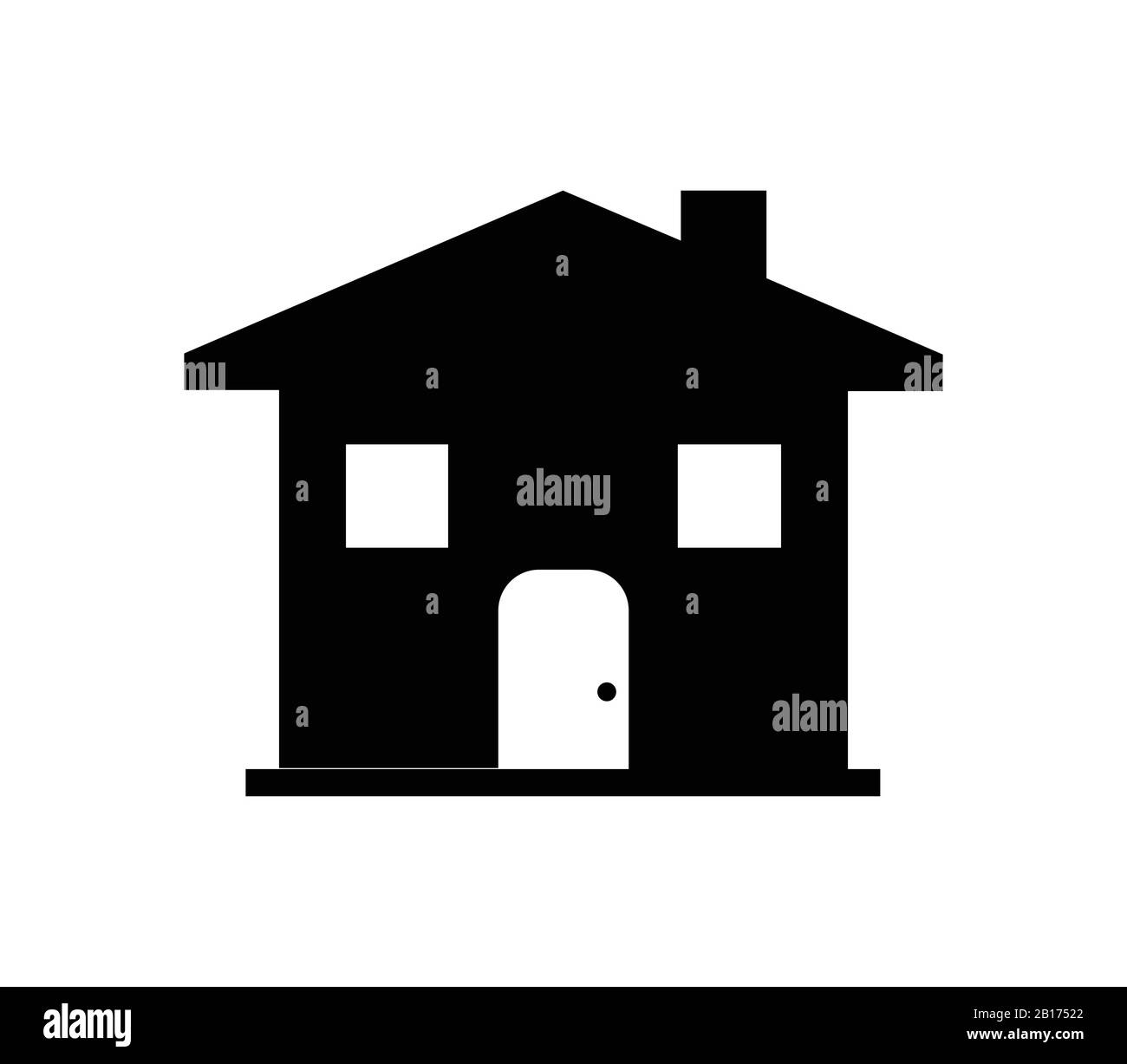 illustrated and colored house icon in vector on white background Stock ...