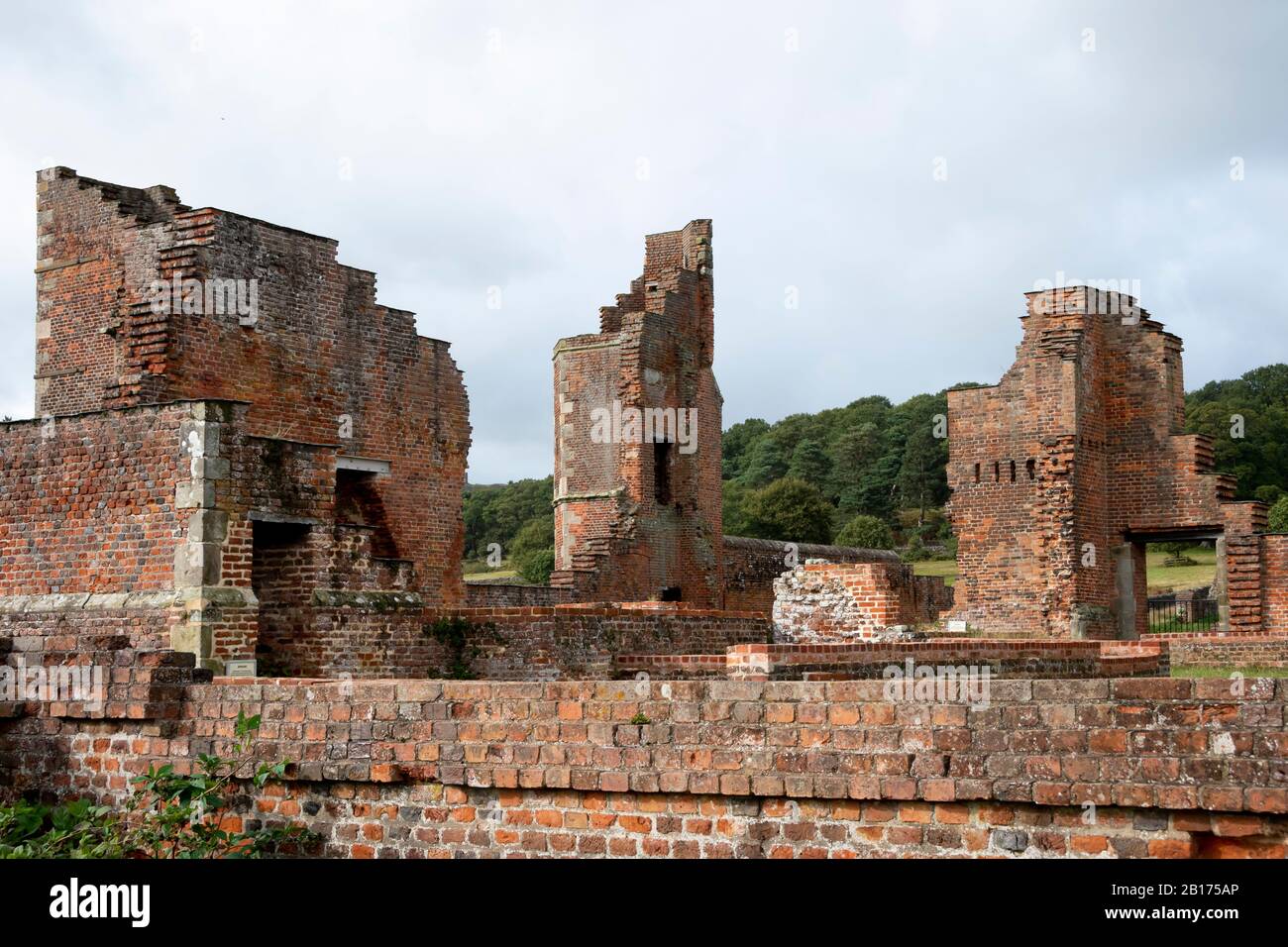 16th-century ruin of Bradgate House, in Bradgate Park, Charnwood Forest, Leicestershire, England, Stock Photo