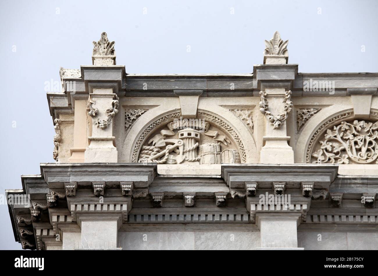 Dated 1865 architectural detail of 97 South Mall in the City of Cork which was the Provincial Bank of Ireland building by W G Murray Stock Photo