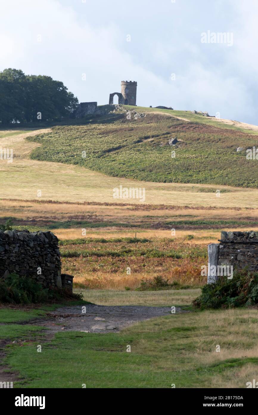 'Old John Tower'. A folly on a hilltop at Bradgate Park, Charnwood Forest, Leicestershire, England, Stock Photo