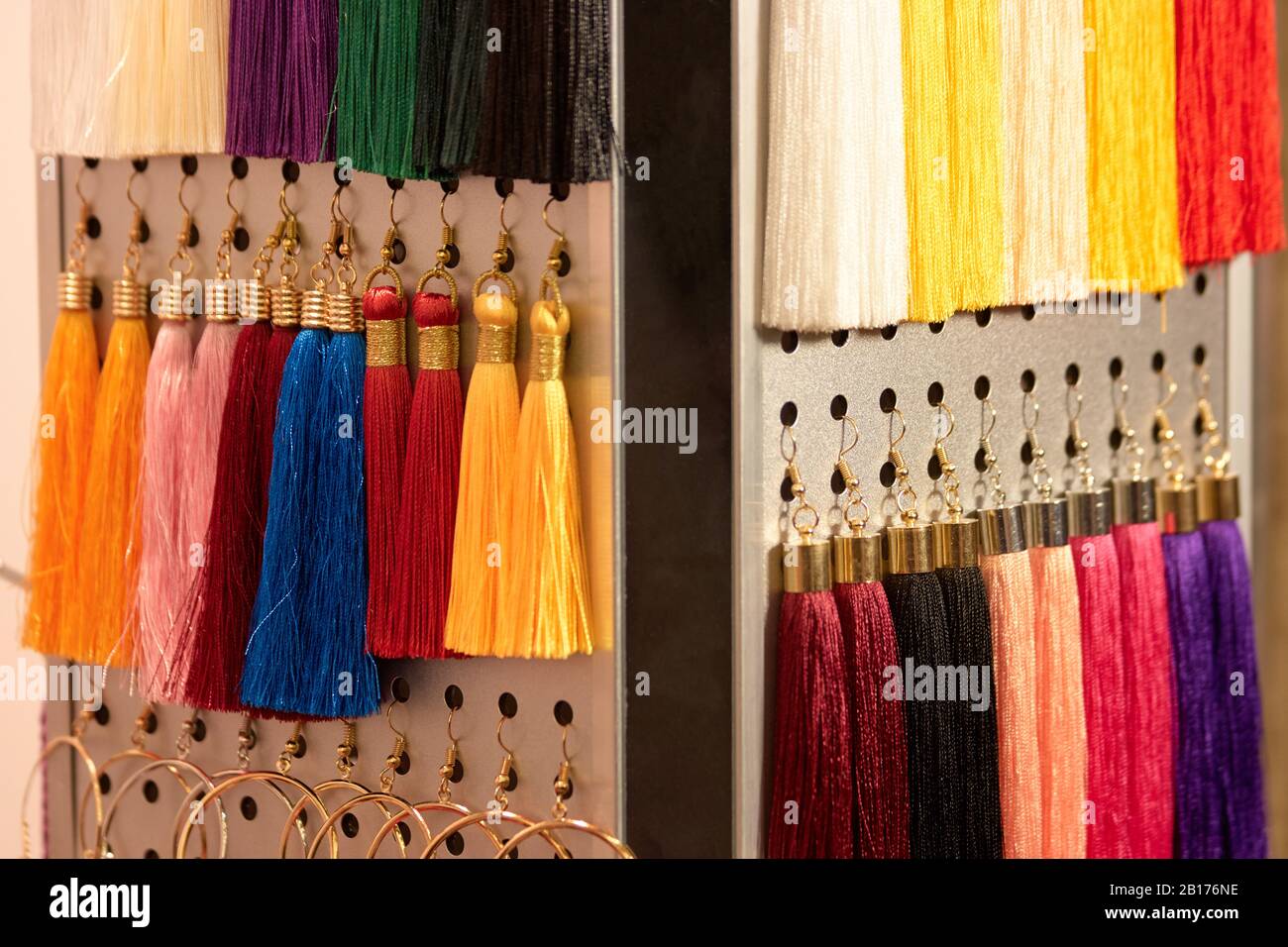 Set of colorful tassels. Stock Photo