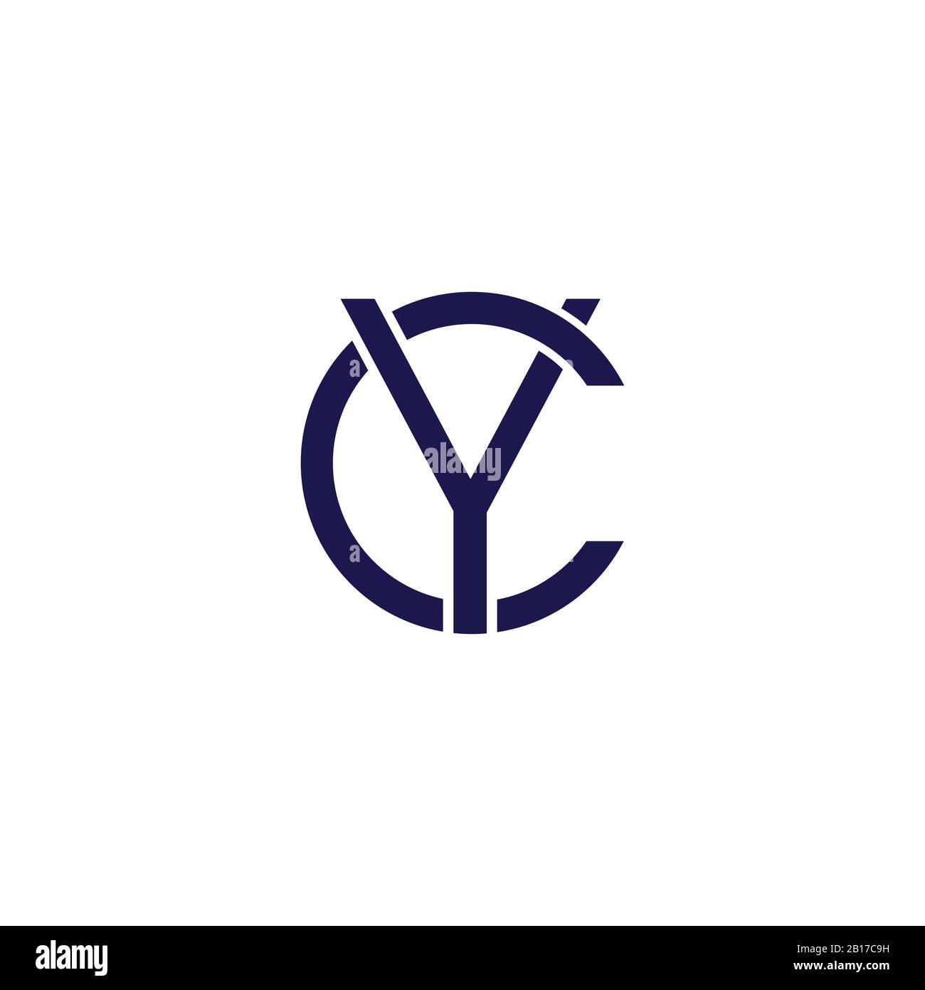initial letter yc or cy logo vector design Stock Vector