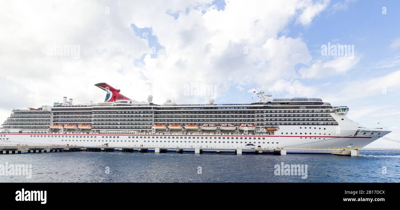 Carnival cruise ship in Cozumel Quintano Roo Mexico Stock Photo