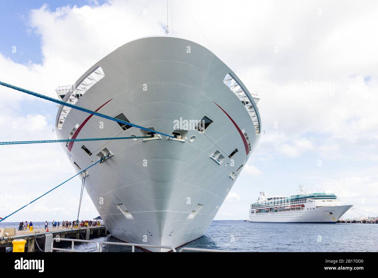 Two Carnival Cruise Ships docked in Cozumel Mexico Stock Photo