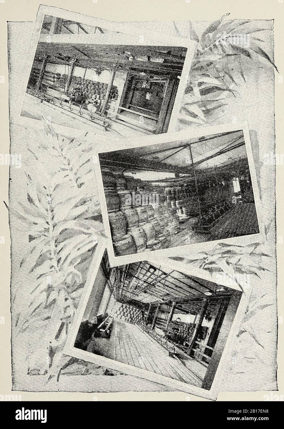 Keg washing apparatus in Hell Gate Brewery, circa 1890 Stock Photo