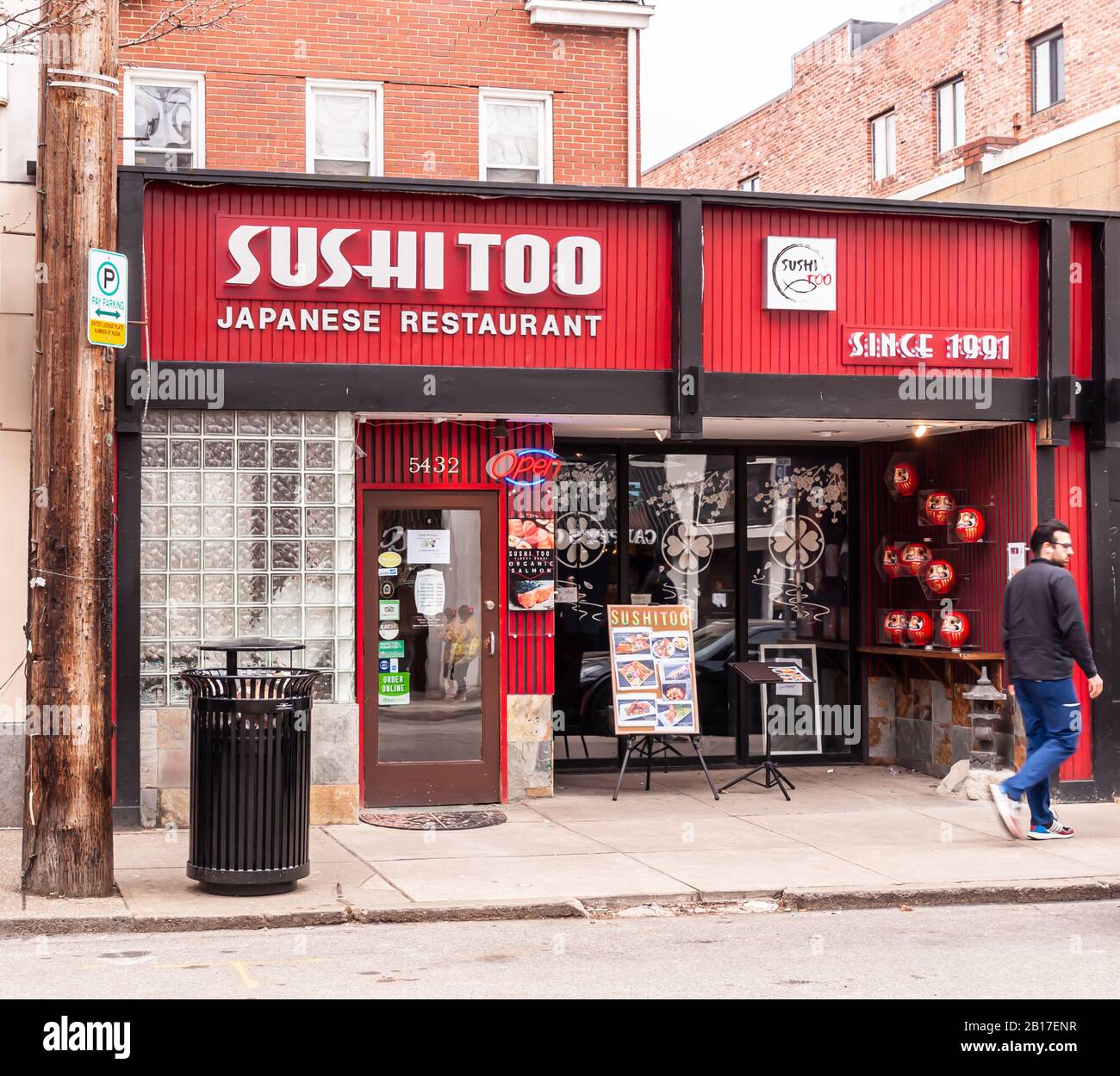 The Sushi Too Japanese restaurant on Walnut Street in the Shadyside neighborhood, Pittsburgh, Pennsylvania, USA Stock Photo