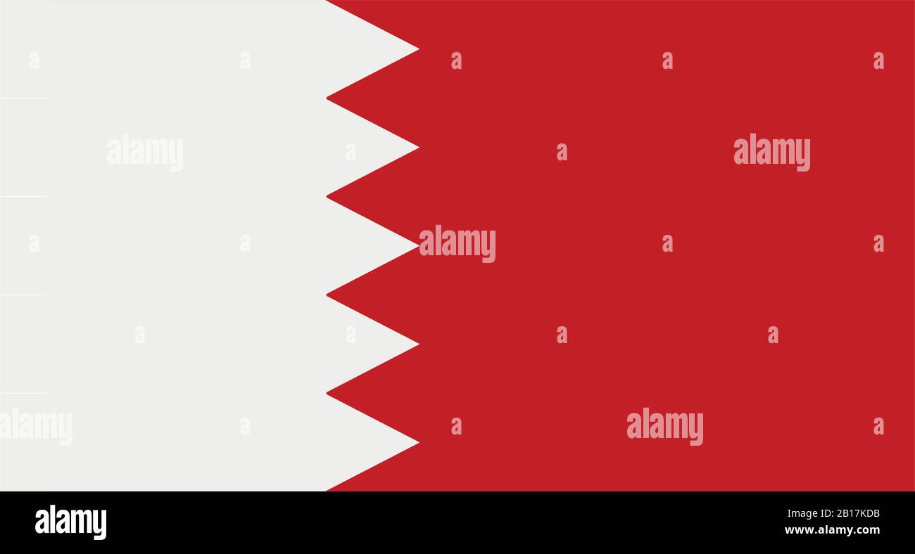 Bahrain flag illustrated in vector on white background Stock Vector