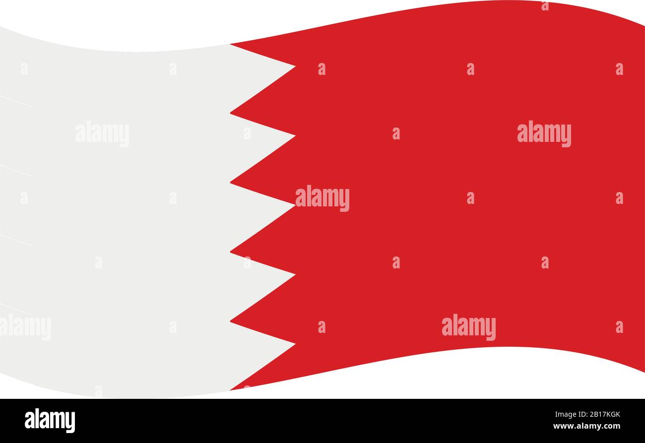 Bahrain flag illustrated in vector on white background Stock Vector