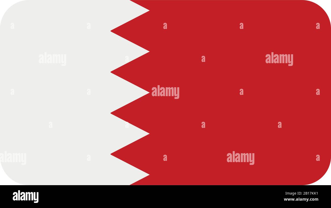 Bahrain flag illustrated in vector on white background Stock Vector