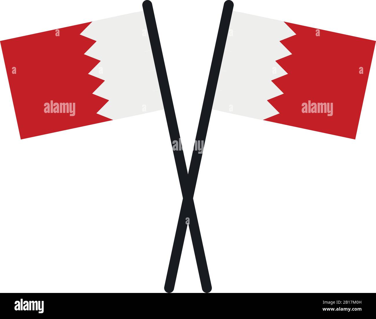 Bahrain flag illustrated in vector on white background Stock Vector