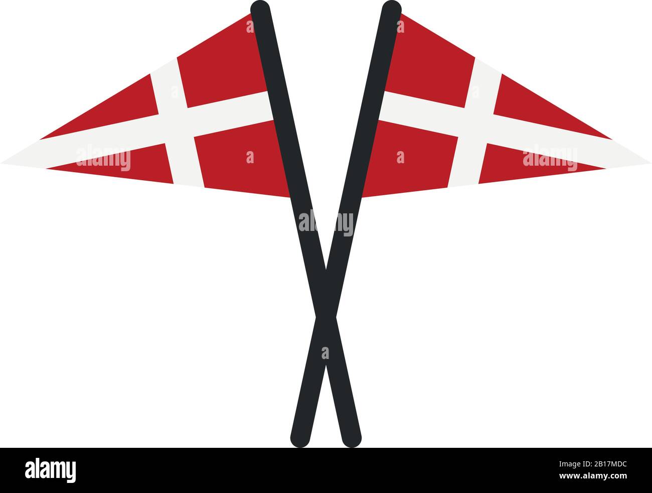 denmark flag illustrated in vector on white background Stock Vector