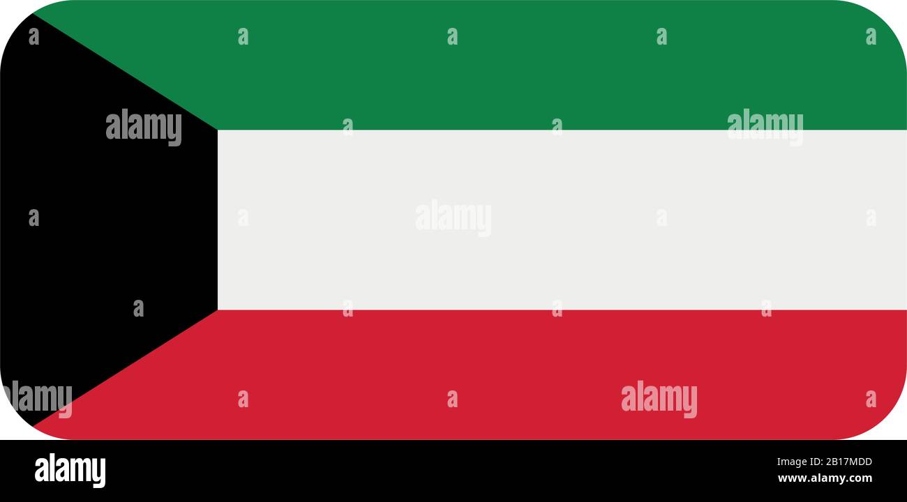 Kuwait flag illustrated in vector on white background Stock Vector