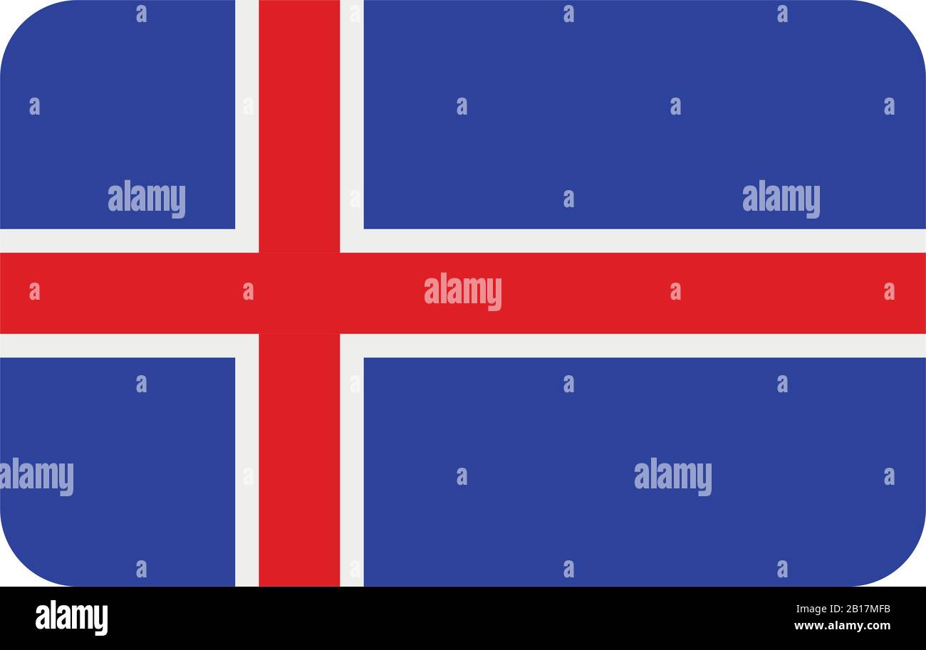 Iceland flag illustrated in vector on white background Stock Vector