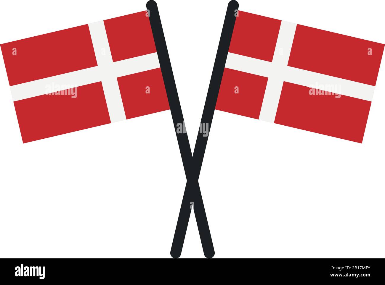 denmark flag illustrated in vector on white background Stock Vector