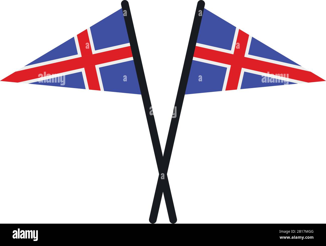 Iceland flag illustrated in vector on white background Stock Vector