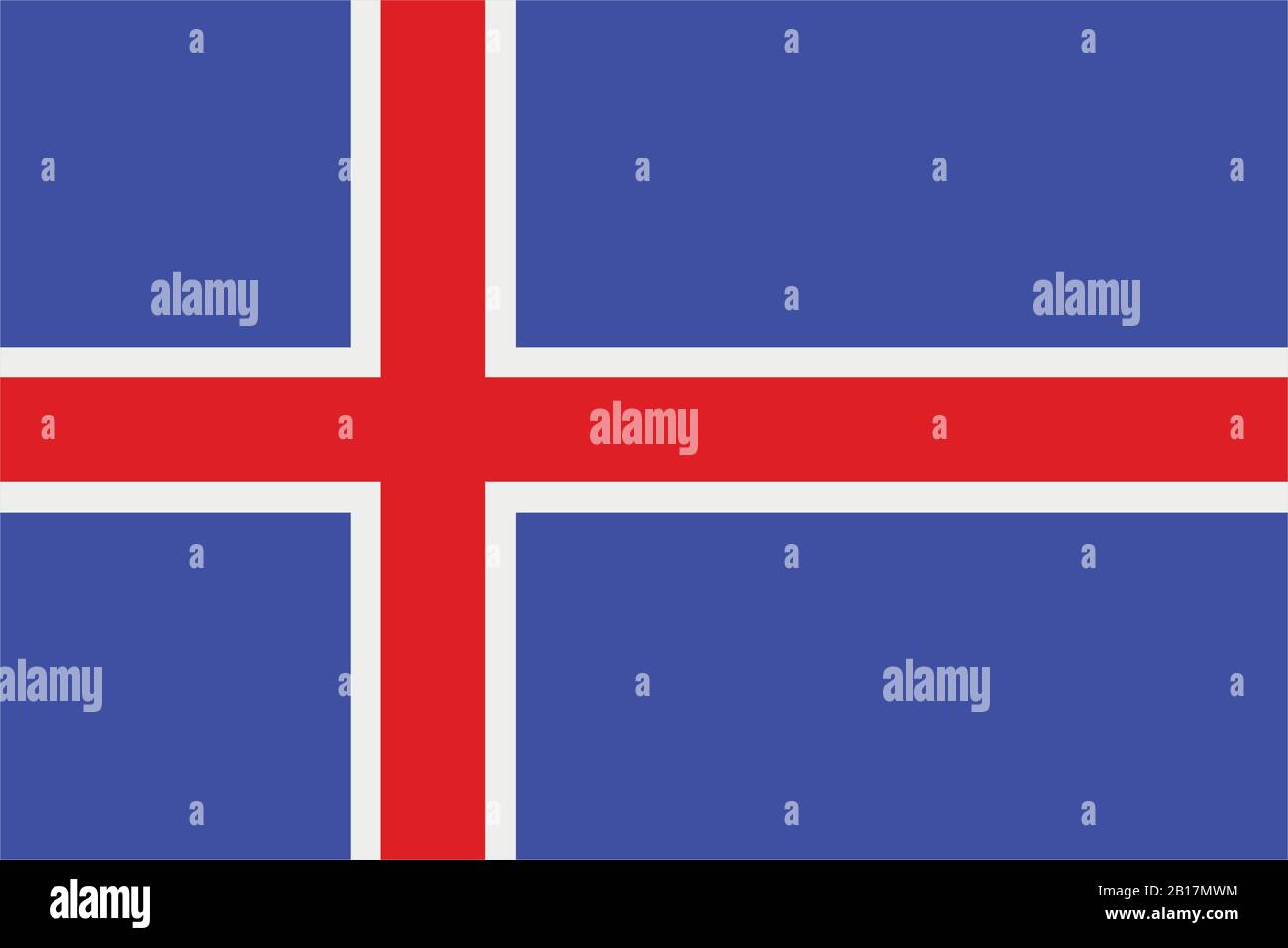 Iceland flag illustrated in vector on white background Stock Vector
