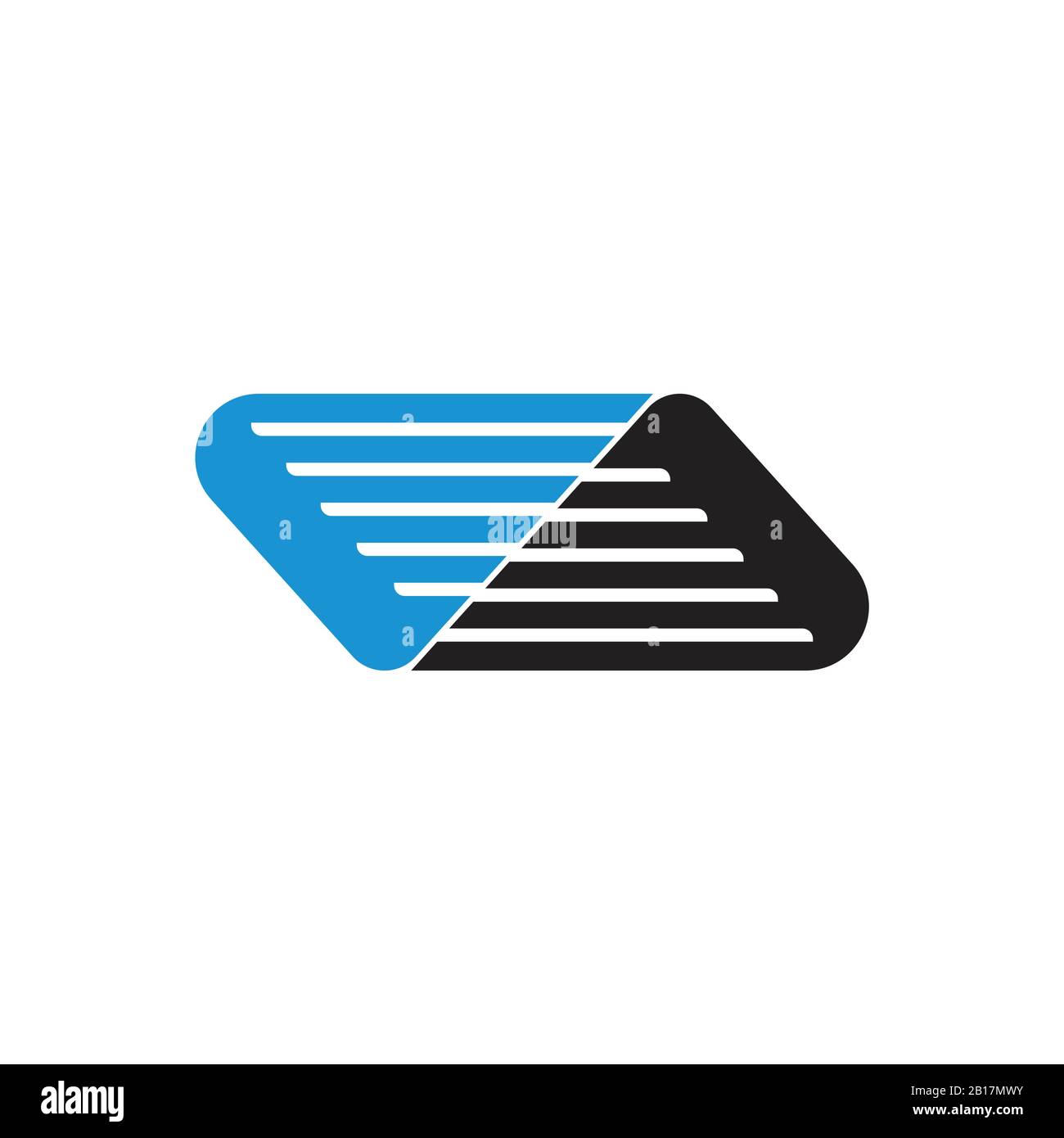 linked wings abstract stripes geometric logo vector Stock Vector