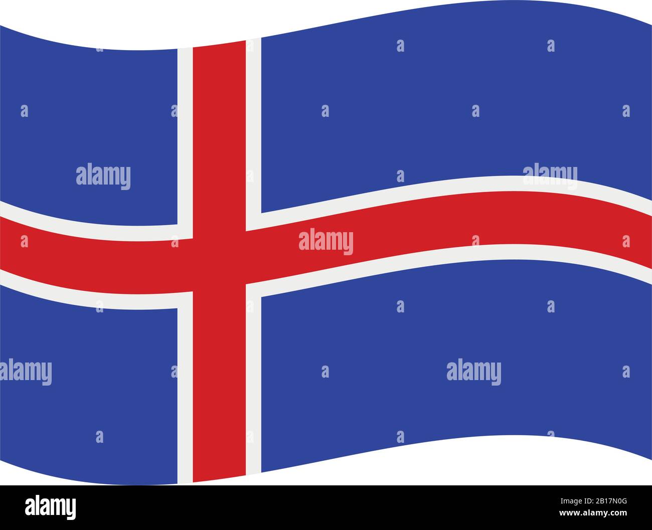 Iceland flag illustrated in vector on white background Stock Vector