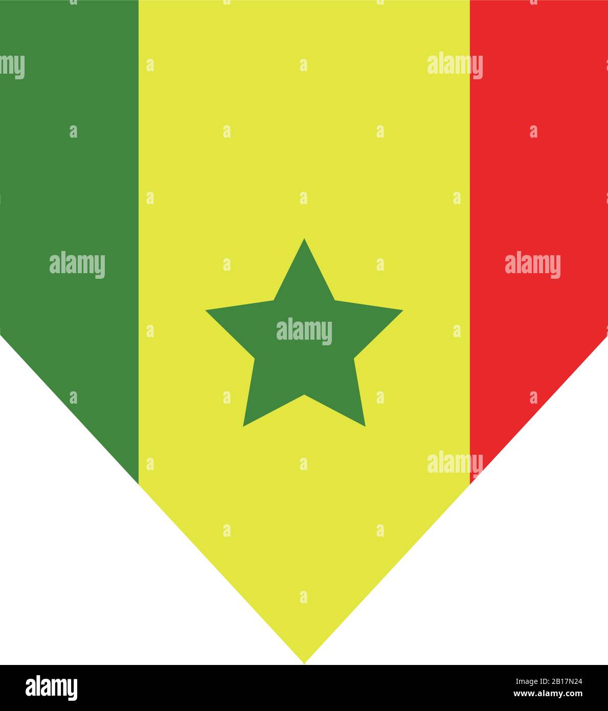 Senegal flag illustrated in vector on white background Stock Vector