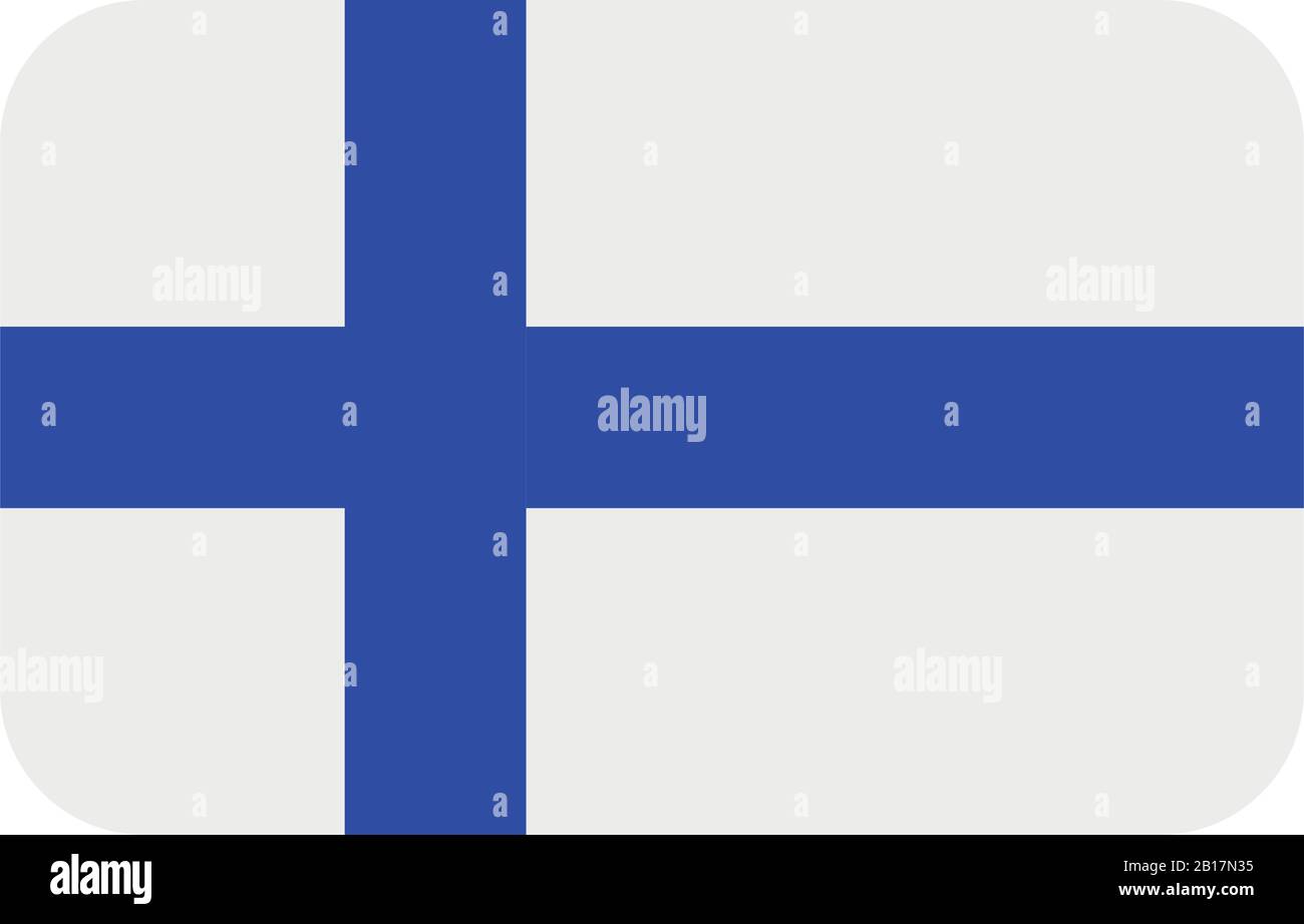 Finland flag illustrated in vector on white background Stock Vector