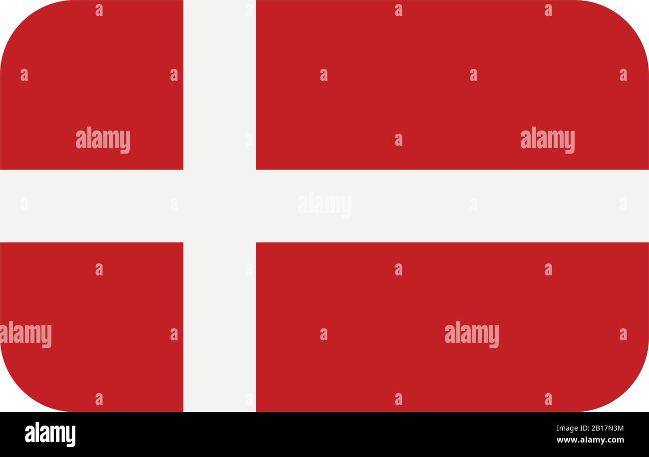 denmark flag illustrated in vector on white background Stock Vector