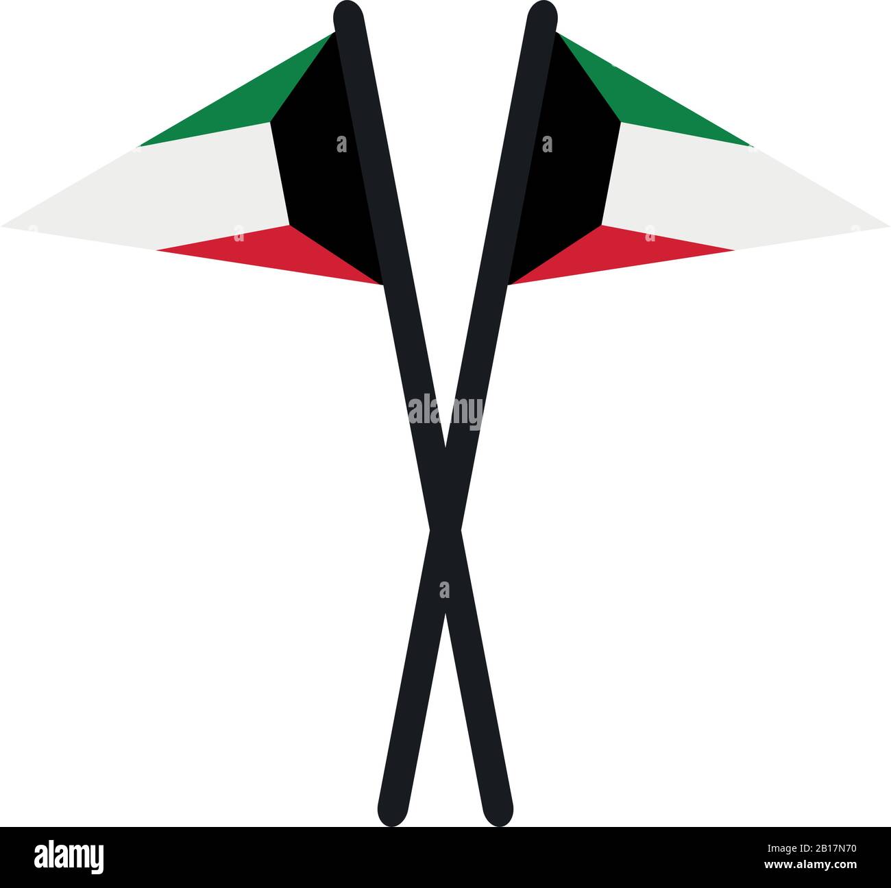 Kuwait flag illustrated in vector on white background Stock Vector