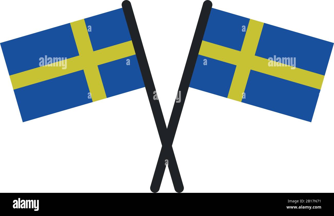 sweden flag illustrated in vector on white background Stock Vector
