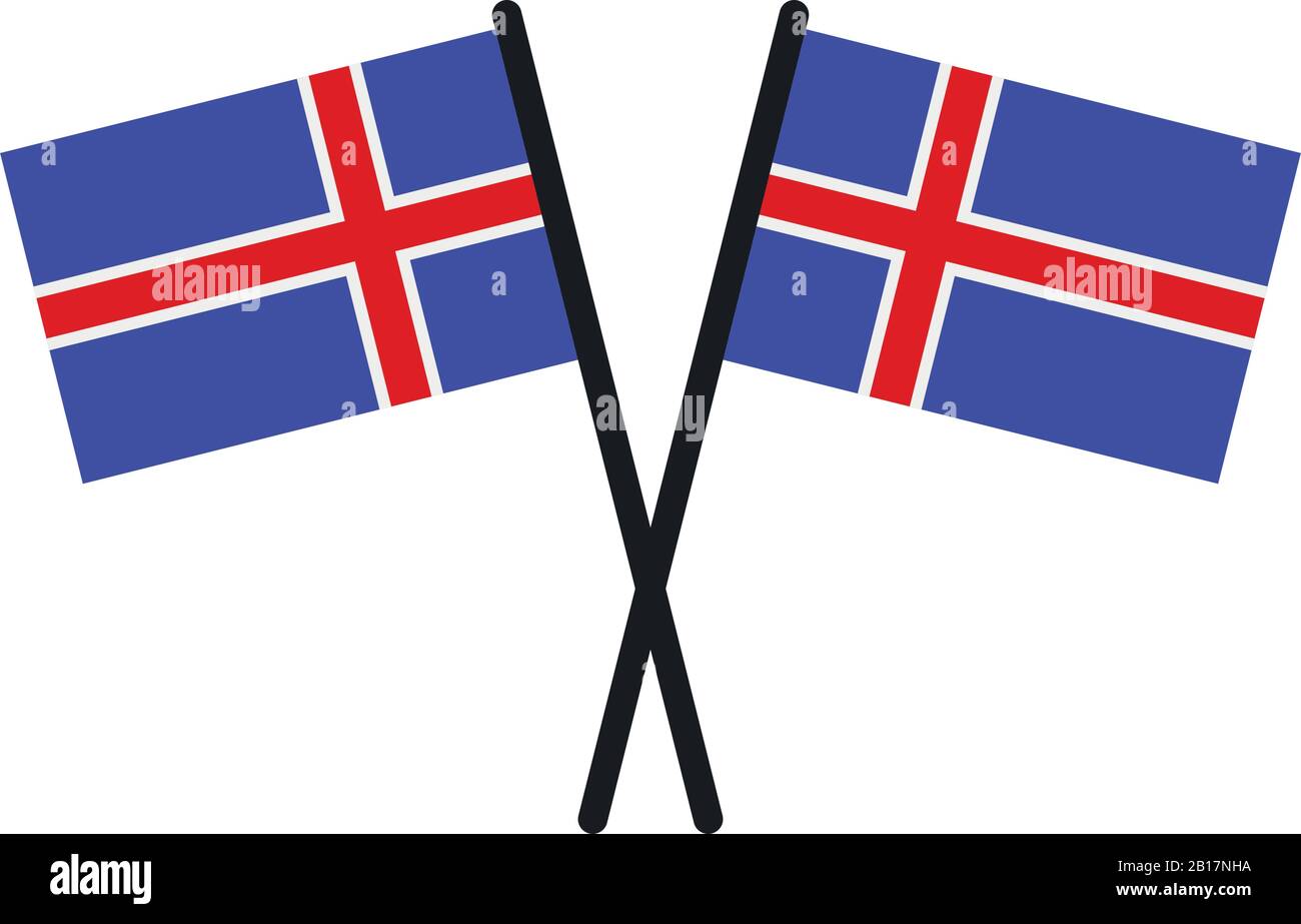 Iceland flag illustrated in vector on white background Stock Vector