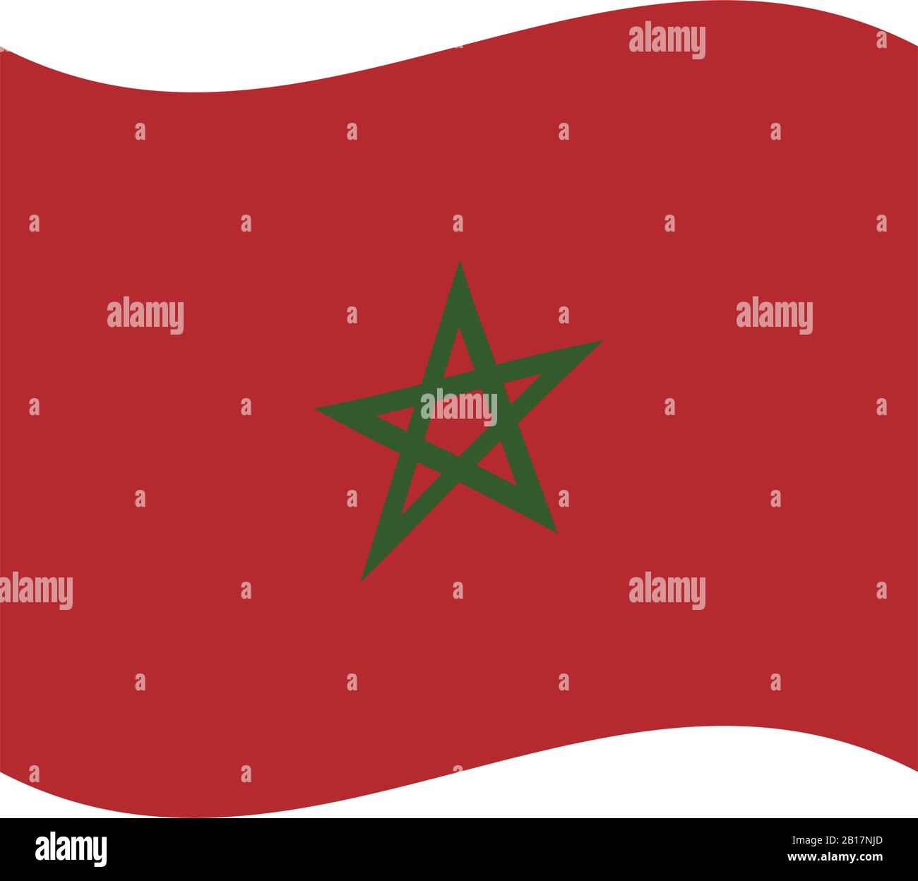 morocco flag illustrated in vector on white background Stock Vector