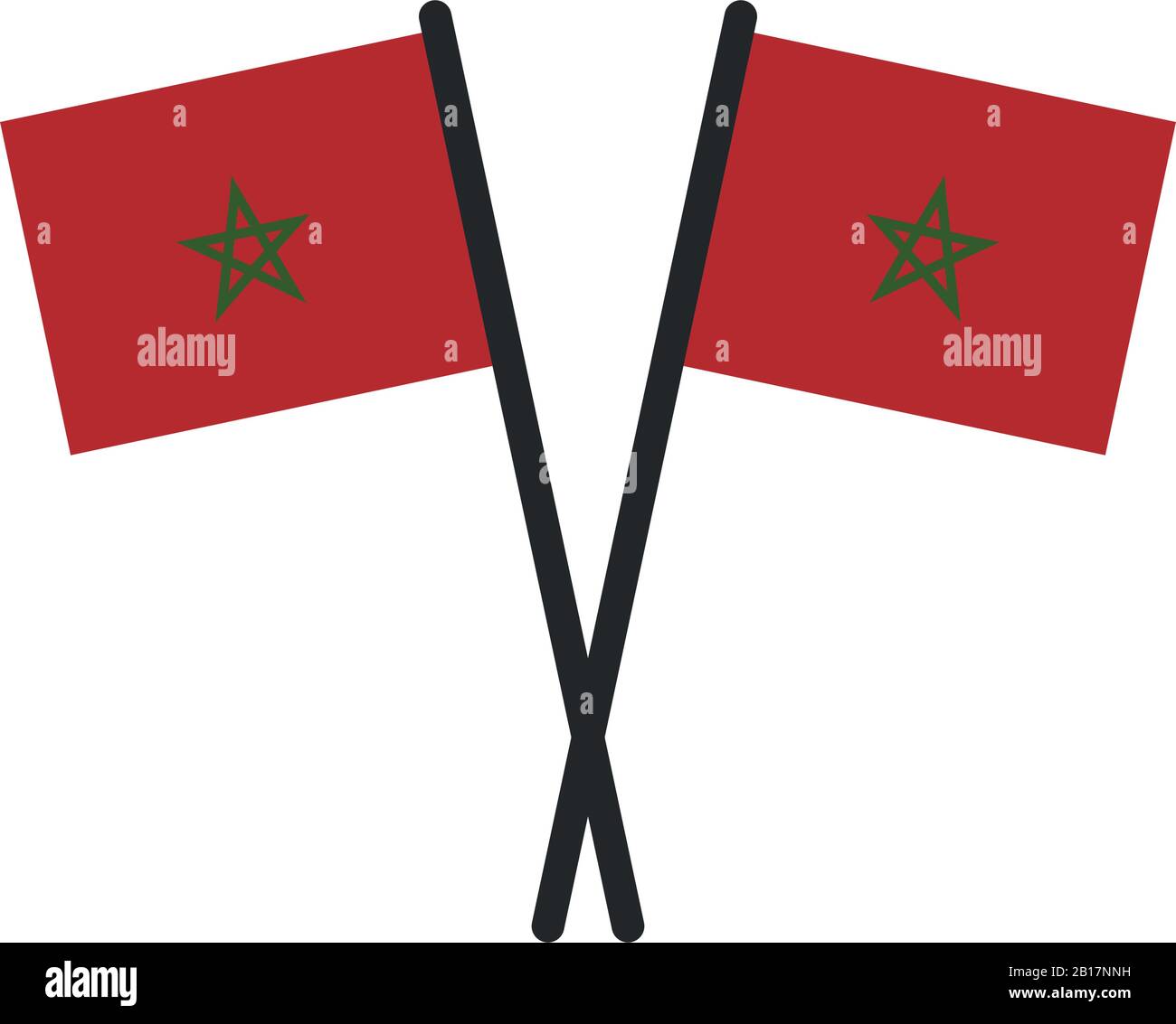 morocco flag illustrated in vector on white background Stock Vector