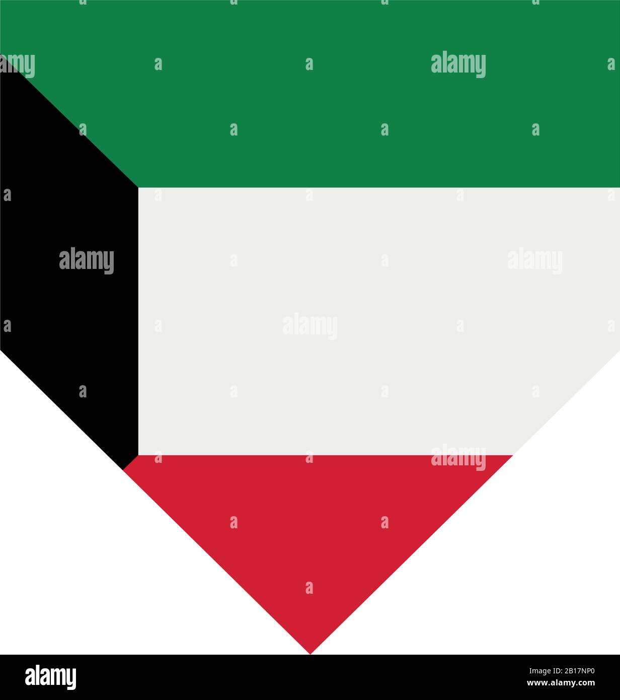 Kuwait flag illustrated in vector on white background Stock Vector
